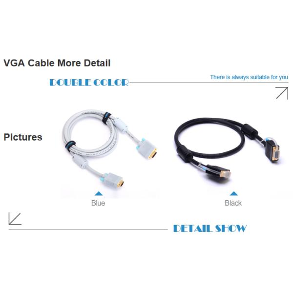 Popular 20 Meters Monitor VGA Cable 24K Gold Plated ROSH CE Certification