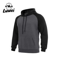 Camiseta Vintage Custom Bluzy bordado cores contrastantes tricô fitness poliéster Slim Fit Hoodies para homens