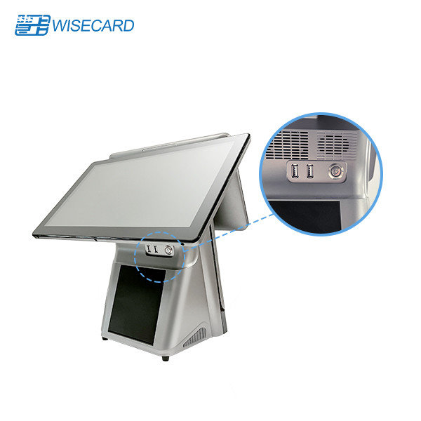 Машина POS экрана Wisecard WCT-C1 двойная рабочий стол POS касания 15,6 дюймов терминальный