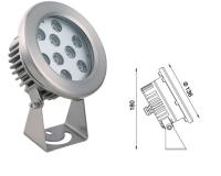 eau du fond submersible de travail de logement de radiateur de lumière de piscine de 9W 12W RVB LED