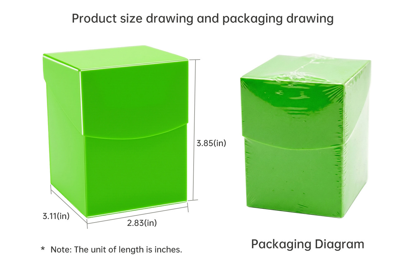 PP Plastic Deck Box MTG Solid Color 100 Trading Card Game Cases TCG Sports Box