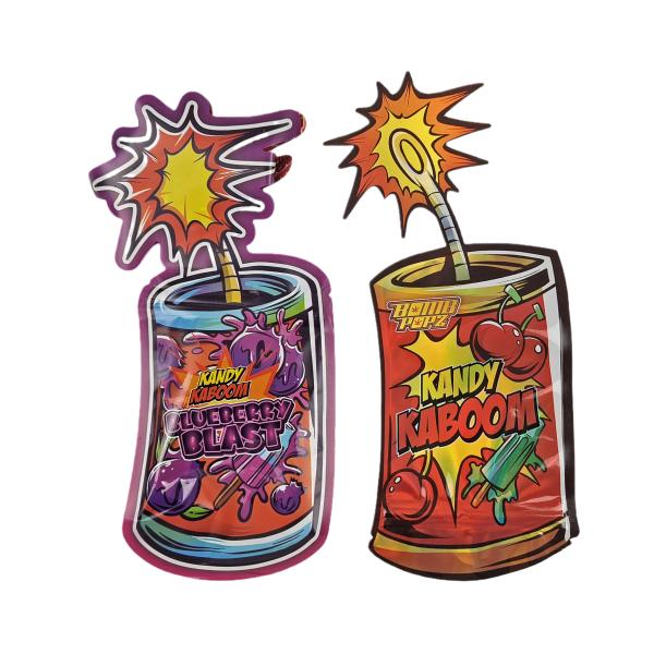 Bolsas de embalagem de plástico de papel alumínio customizado de toque macio em forma irregular de 3,5 g 7 g 14 g 28 g Bolsas Mylar de corte a óleo