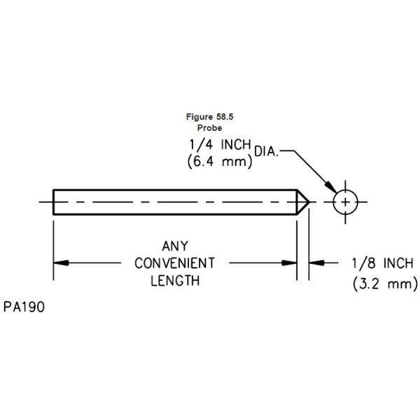 UL982-2006 / UL499 Figure 58.5 Test Finger Probe stainless steel
