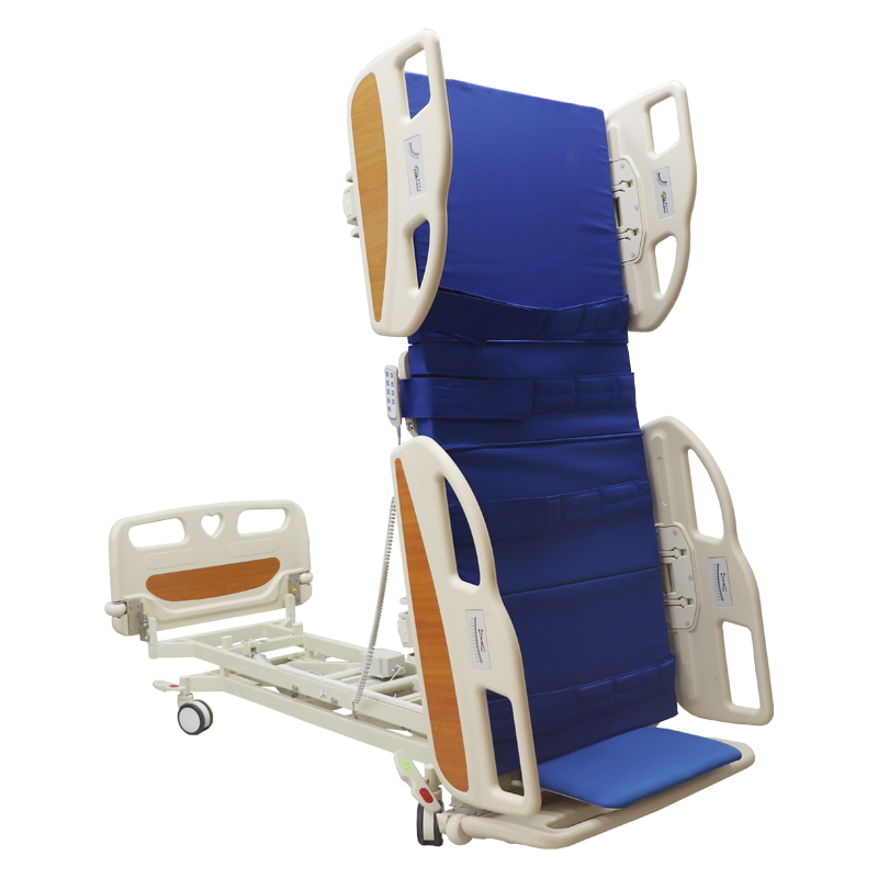 Age-Friendly Nursing Home Bed with Manual Single Double Rocking Function and Aluminium Alloy Frame with Height Adjustment Range