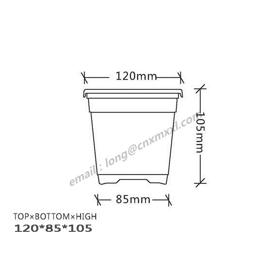 Черные оранжевые 17cm пластиковые баки завода срывают устойчивых крепких плантаторов полипропилена