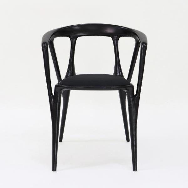 2024 Vintage Nitrolacquer Finish Wooden Artistic Customized Furniture Fabric Upholstery Dining Chair for Restaurant