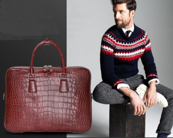 Dongguan factory wholesale genuine crocodile leather business briefcase man handbag