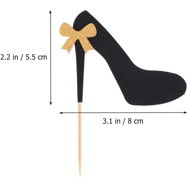 Glitter Bow Cupcake Anniversary High Heel Shoe Cake Topper