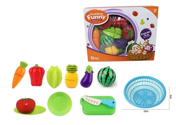 12 Pcs Pretend Role Play Children's Play Toys for Kitchen Fruit Vegetable Cutting
