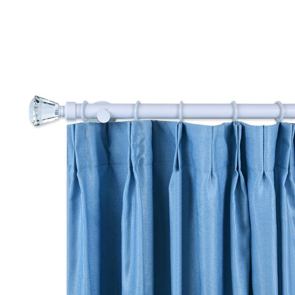 Exquisite Stereoscopic Crystal Curtain Finials With Metal Curtain Rod White Color For Living Room