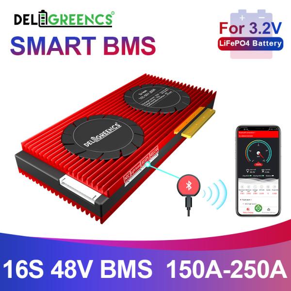 Deligreen Smart BMS 16S 48V 150-250A Battery Management System with UART BT 485 CAN Function for RV and Outdoor Storage