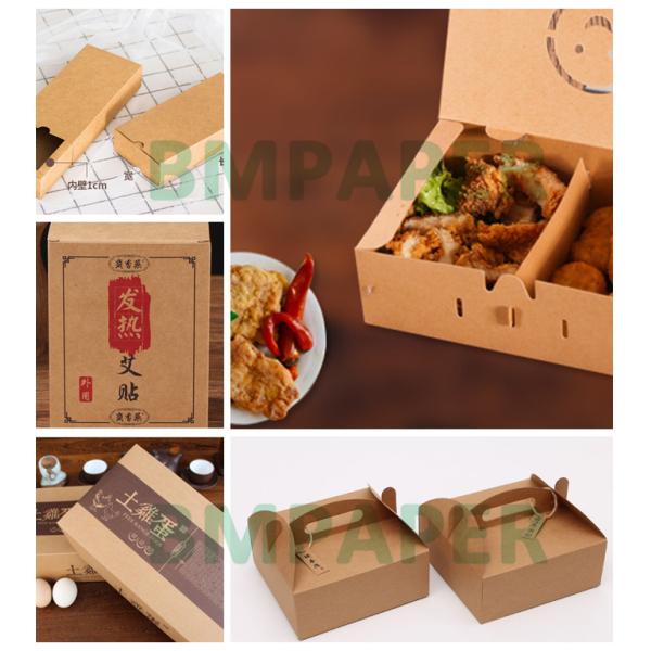 300gsm Brown Unbleached Kraft Paper Board Roll For Fast Food Packaging 70cm