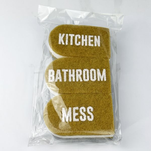 Dual Layer Wood Pulp Sponge Scouring Pad Reusable Eco Washing Up Sponge