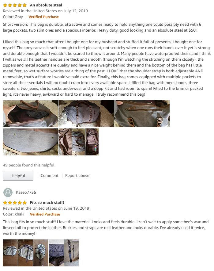 Weekender SOEKIDY Canvas Travel Duffle Bag