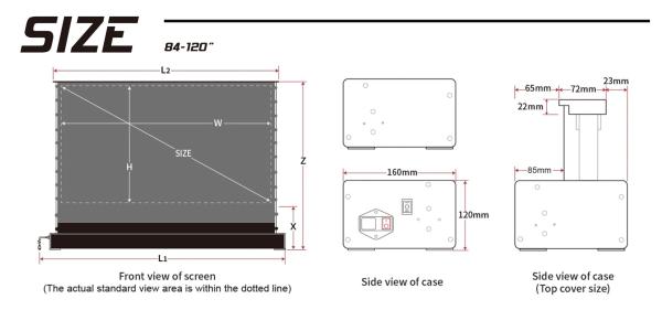 Motorized Tension Floor Rising Screen PVC UST Alr Projector Screen