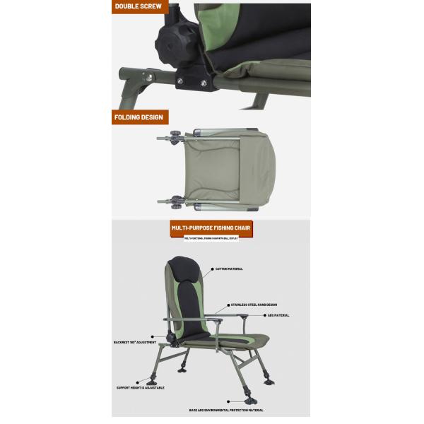 53x100x68cm Outdoor Foldable Fishing Chair 8kg Collapsable Fishing Chair