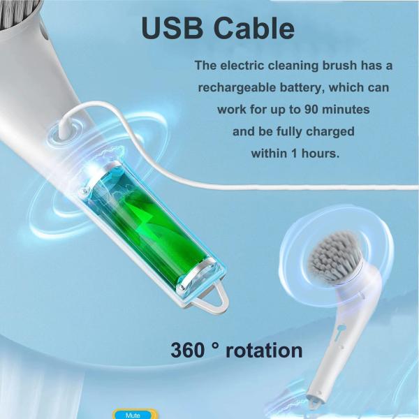 Replaceable Brush Heads Handheld Cleaning Brush for Electric Spin Scrubber in Kitchen