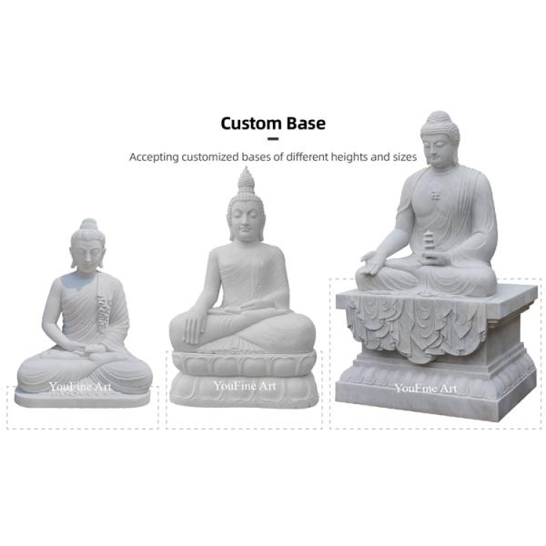 Outdoor Garden Decoration White Marble Buddha Statue
