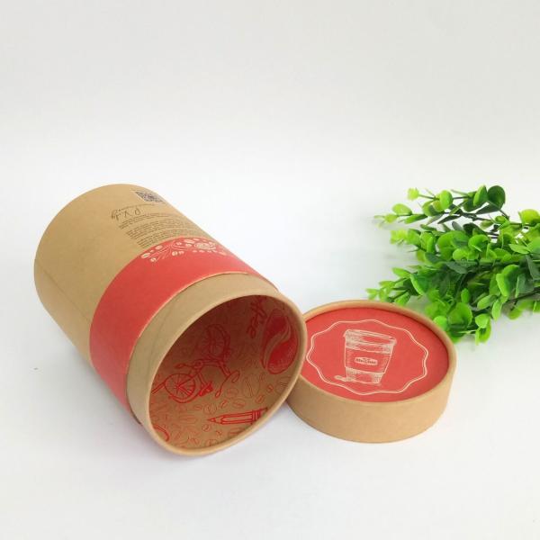 Biodegradable Full Kraft Paper Tubes Embossing Logo For Tea / Dried Food