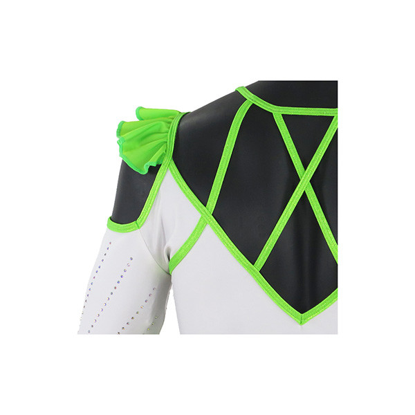 Special Cut Cheer Dance Clothes Green High School Cheer Uniforms Dry Fit