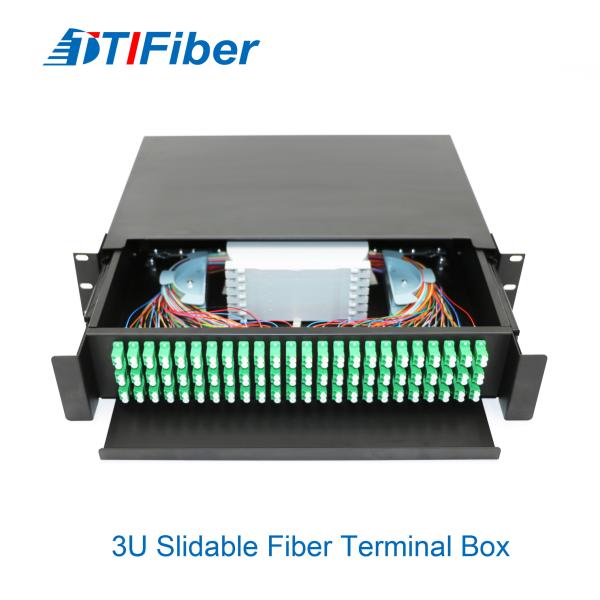 LC Type 2U Fiber Optical Patch Panel With Cold Rolled Steel Box