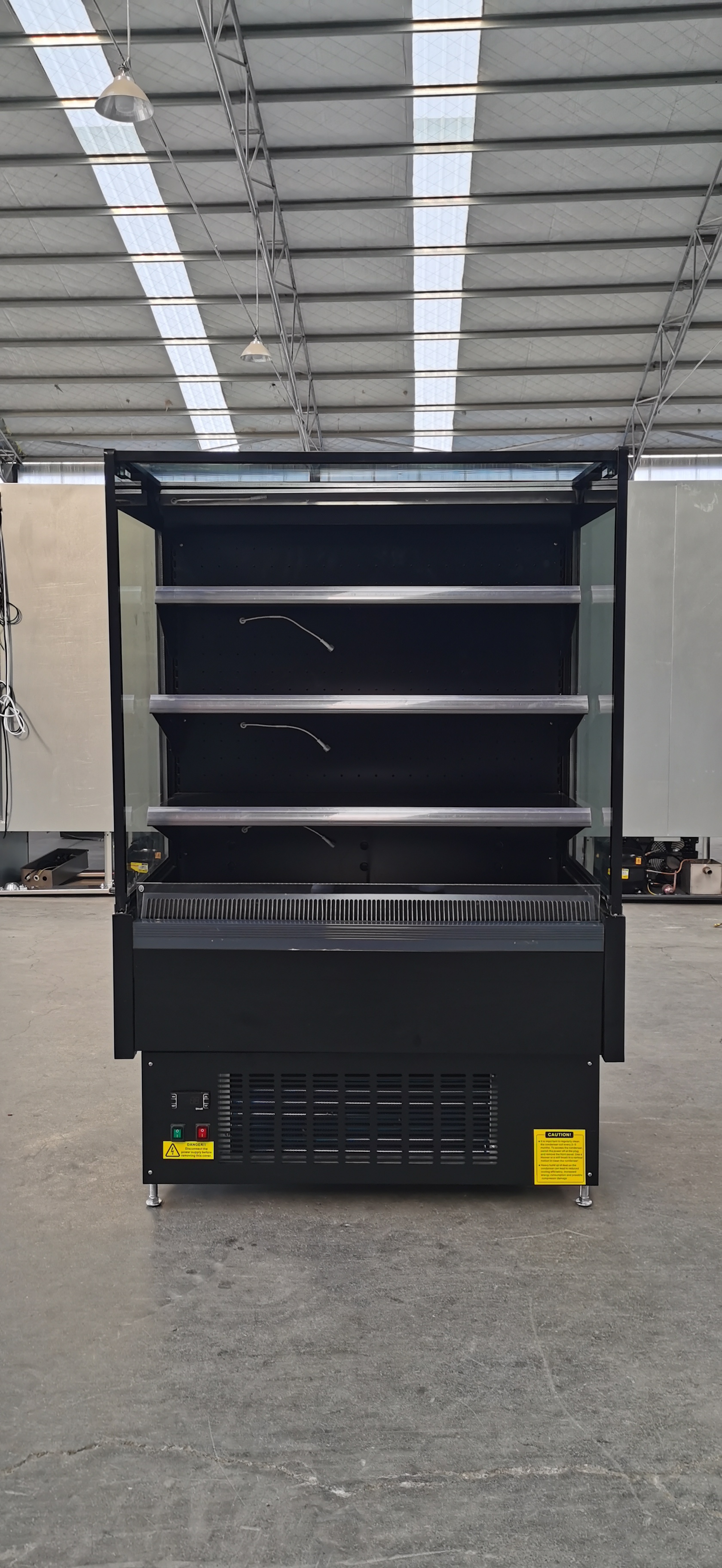 SEMI вертикаль Refrigerated самосхват квадрата и идет охладитель R404a дисплея