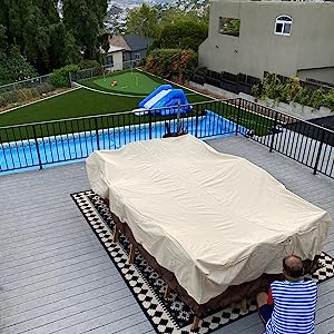 Furniture Cover 600D Waterproof Large Heavy Duty Outdoor Furniture Set Covers with Anti-UV and Wind-Proof Suitable