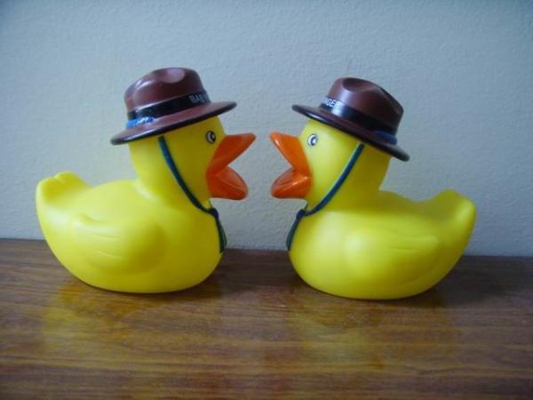 Phthalates Free Personalised Rubber Duck With Hat / Geologist / Desert Driver Design