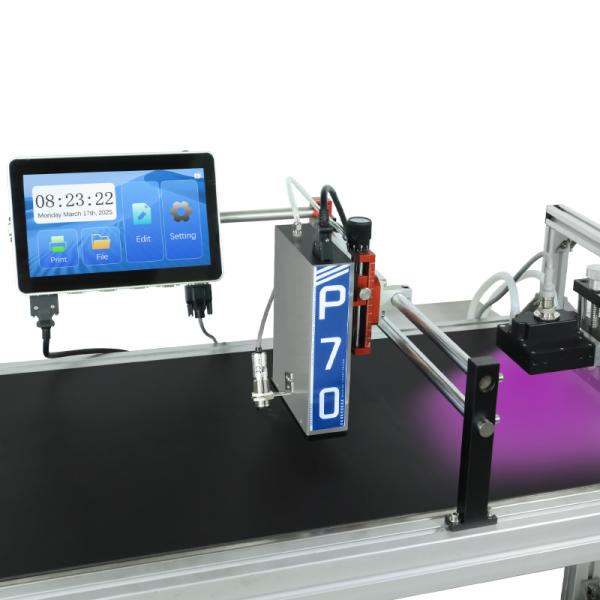 Demin P70UV Curing Lamp Inkjet Printer Print QR Code Carton Aluminum Foil Bag Carton Automatic Quick-drying Coding Machine