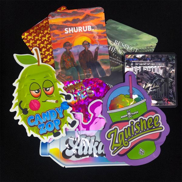 Голографический эффект Mylar Weed упаковка специальная форма пищевой класса мешок