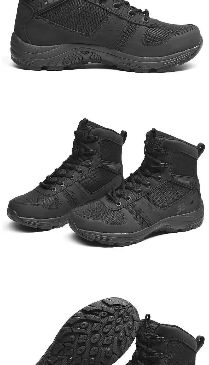 Wholesale high quality tactical shoes breathable lightweight outdoor black tactical boots combat