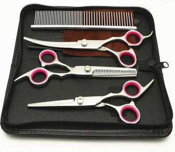 Metal Dog Grooming Brush Kit Fast Hair Remover Scissor Easy To Handle