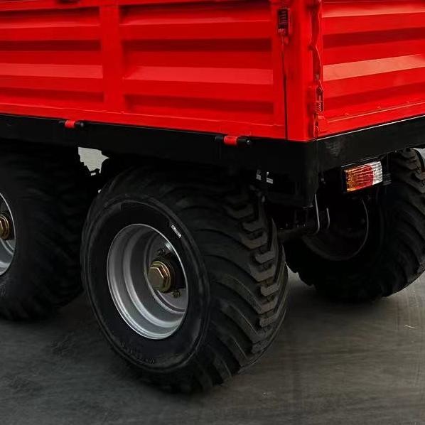 Hydraulic Dump Farm Trailer 5T Red Colour Two Alex Four Wheel 2060Kg