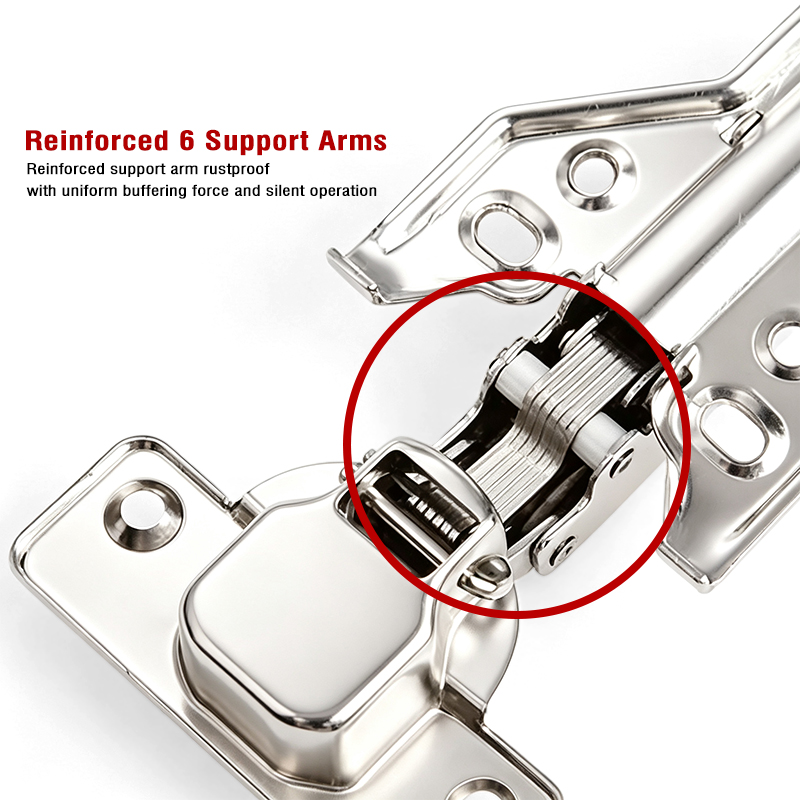 Push-to-open Rebound Hinge Cabinet Buffer Hydraulic Hinge Touch Latch No Handle Cabinet Door Hardware