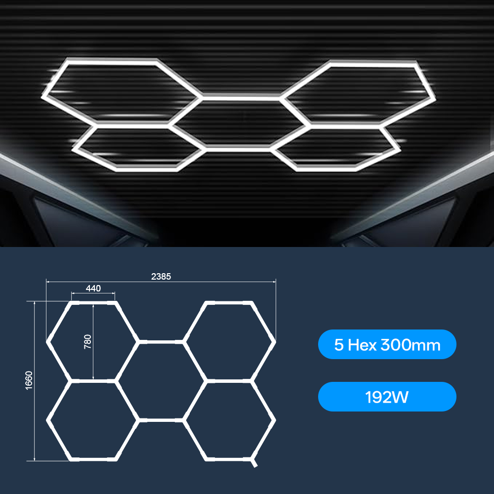K&C Hexagon Light LED Ceiling Wall Detailing Studio Posh Workshop Light Diy Led Honeycomb Car Workshop Garage Work Light