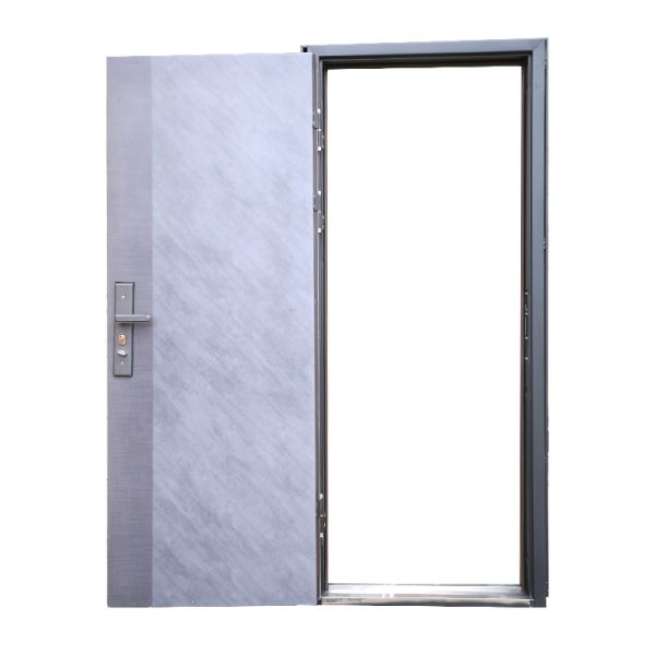 Two Tone Spliced Modern Steel Security Entry Doors 70mm Single Opening