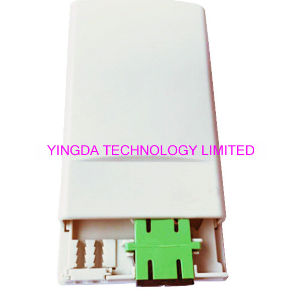 2 Core Mini FTTH Fiber Optic Distribution Wall Outlet Faceplate ABS Plastic White