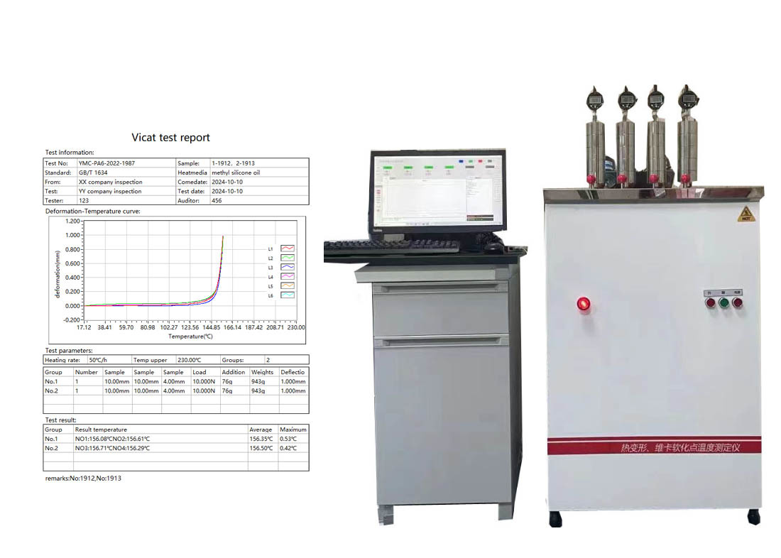 HDT VICAT Testing Machine Designed to Determine Heat Deflection Temperature and Vicat Softening Point for Plastic Control