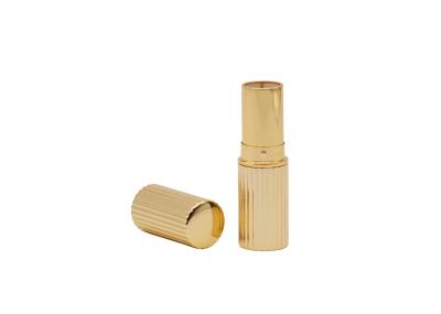 Gold Aluminum Magnetic Lip Balm Tubes Empty Lip Balm Containers Round Shape