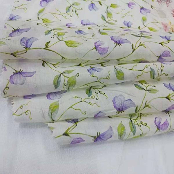 100-120gsm material de seda chiffon de seda floral animal da mistura do algodão das telas 70% 30%