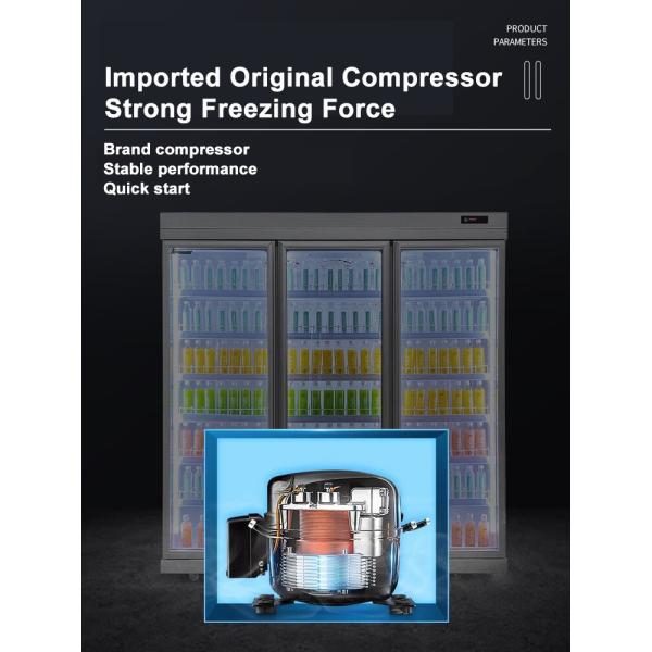 5 достигаемость еды R404a стеклянной двери замороженная коммерчески в стоя замораживателе