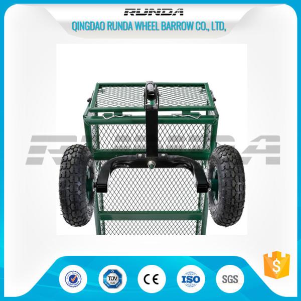 Steel Mesh 4 Wheel Garden Cart  Load Capacity 150-300kg Powder Coated Finish