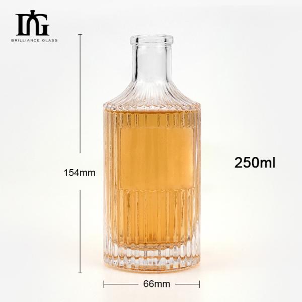 250ml Bar Glass Bottle for Liquor Mini Size Screen Printing and Hot Stamping OEM/ODM