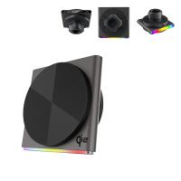 Chargeur de voiture Iphone Super forte aspiration magnétique 360 degrés rotation sans fil 9 couleurs RGB lumière rapide de charge