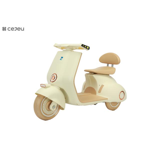 Kids Vespa Scooter, 6V Rechargeable Ride on Motorcycle USB/MP3 socket Light/Bluetooth