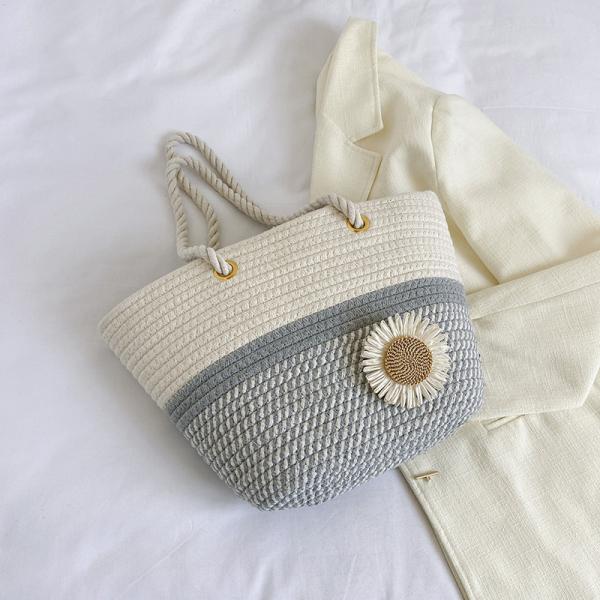 Crochet Raffia Knot Handbags Summer Beach Straw Knot Bag Fashion Summer High Quality Ladies Crochet Raffia Straw Beach Bag Tote Bag Striped Big Hand Bags
