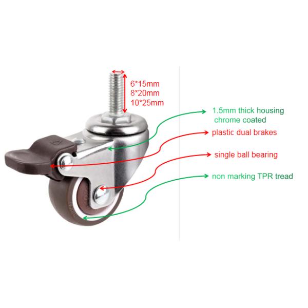 small tiny soft rubber wheels for medical furniture