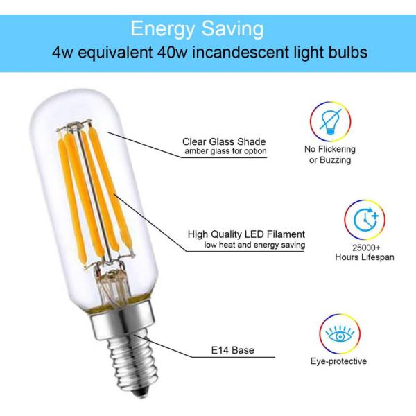 Холодильника электрической лампочки T25 E14 стекло 2W 4W Амбер винтажного Edison ясное