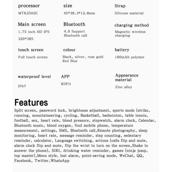 HL22PRO Smart Watch  Zinc Alloy 3.7V 220mAh Customized  Temperature Measurement