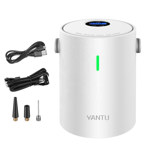 12V Black/White Rechargeable Mini Car Air Pump Cordless Mechanical Tire Inflator